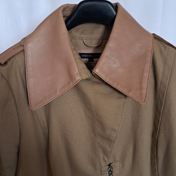 RUDSAK MADE IN CANADA moto crop JACKET Sz LARGE CANVAS & LEATHER RARE A GEM WO - Picture 2 of 15